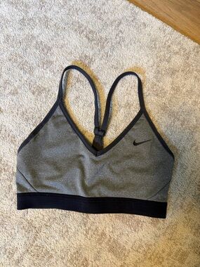 Nike Gray and Black Racerback Sports Bra
